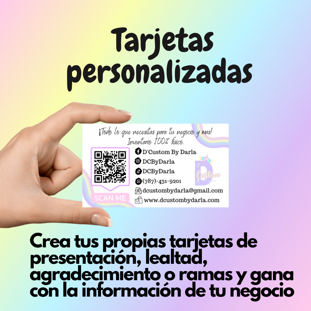 Custom Cards (presentacion, lealtad, ageadecimiento, raspa y gana) MATERIAL COMERCIAL