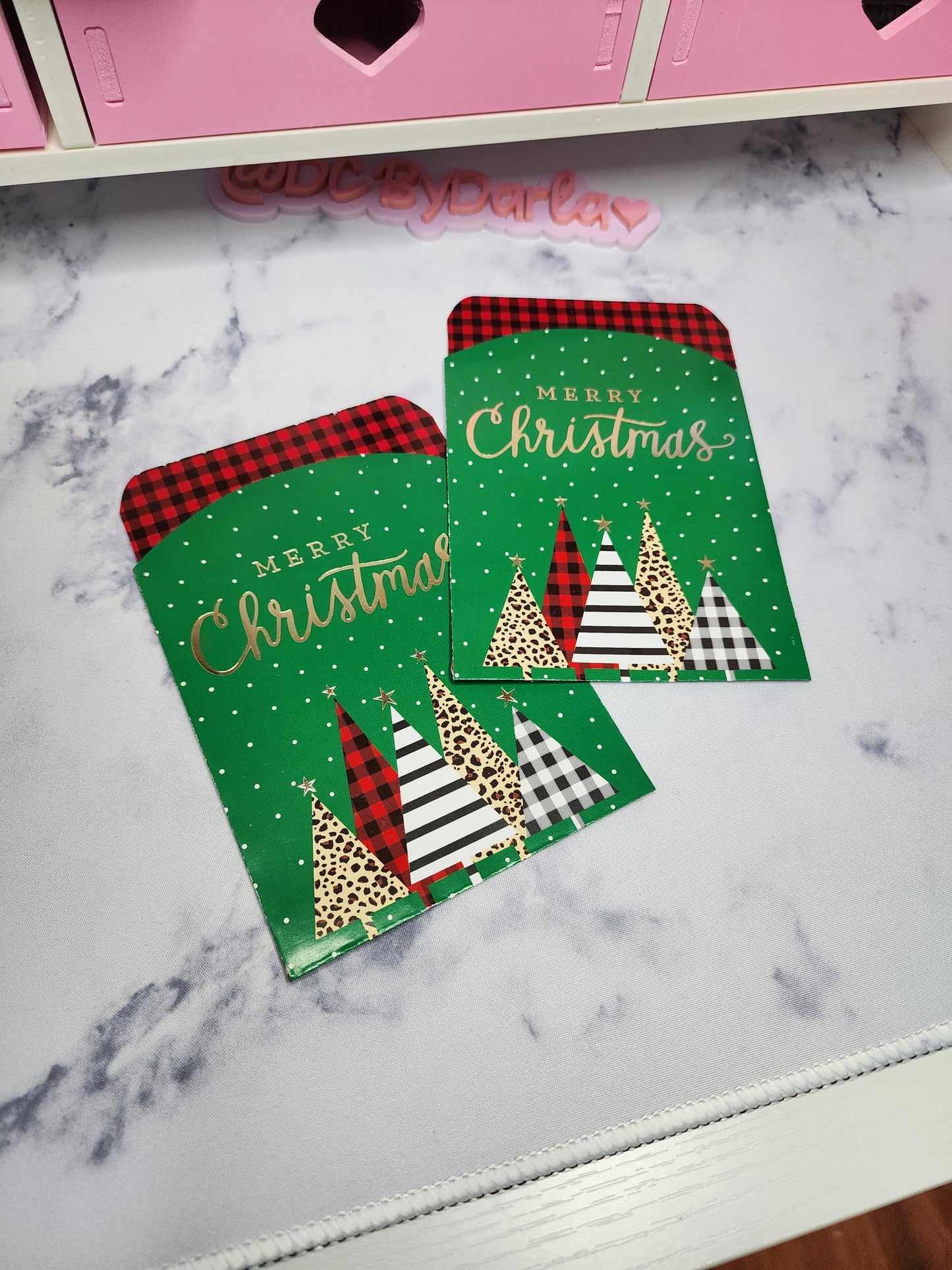 Grenn and red xmas 3x5in