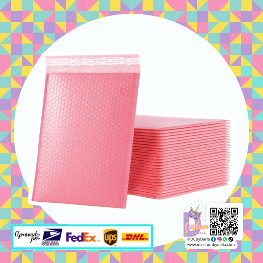 Pink bubble mailers 4x6in