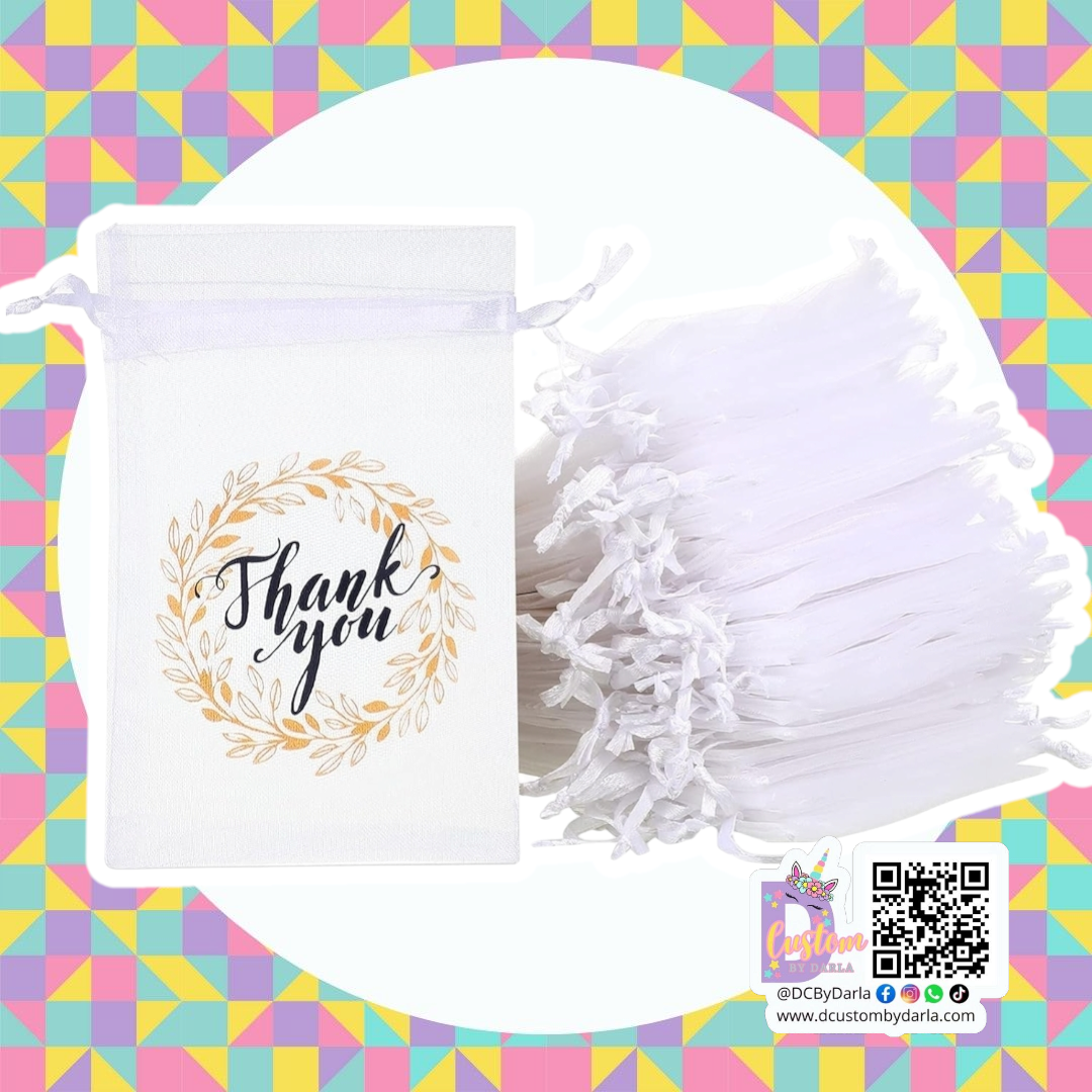 Thank you organza 4x6in