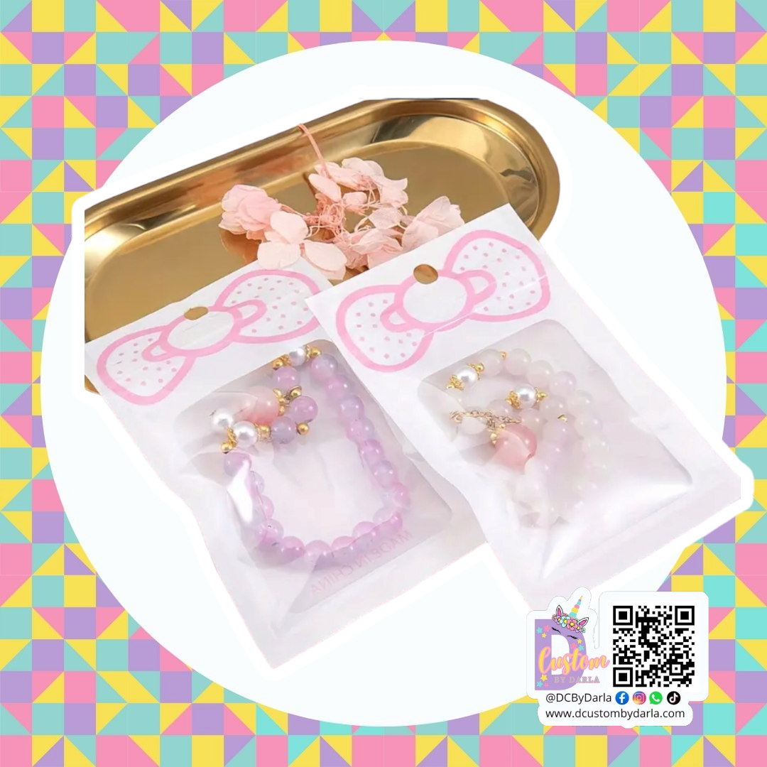 Kitty bow ziplock bag 3x4in (10pcs)