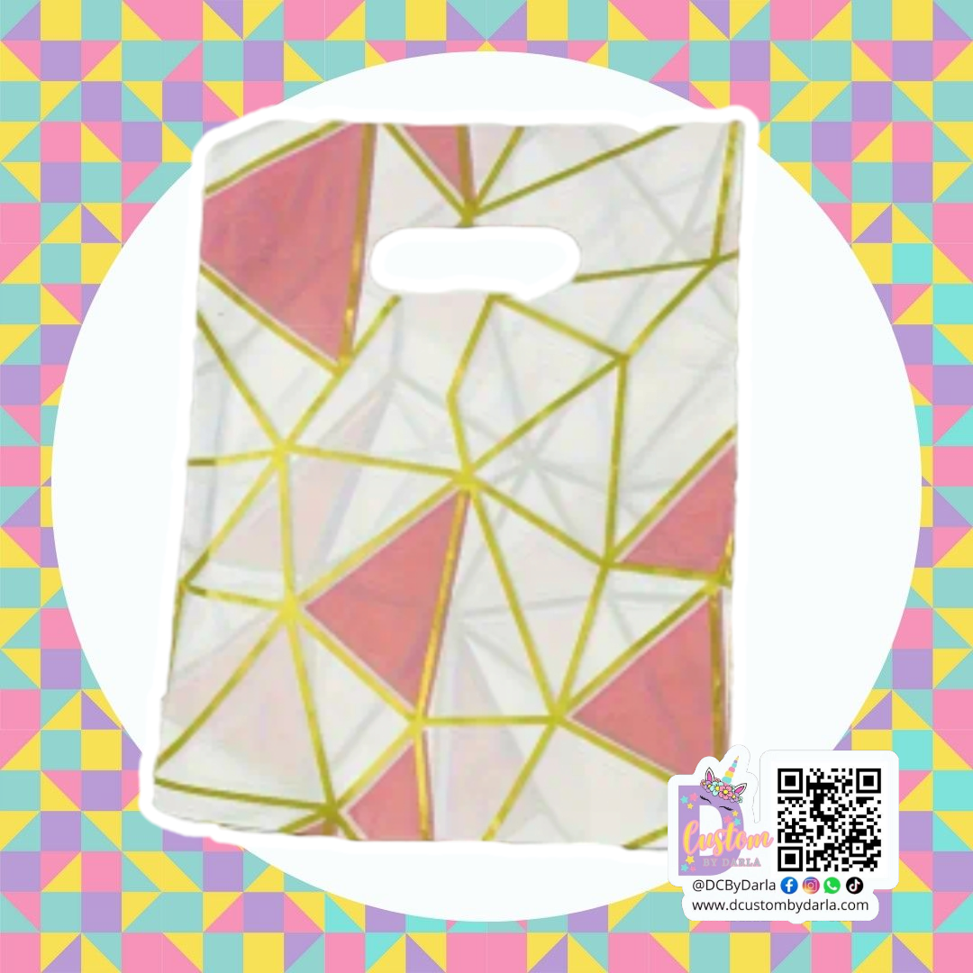 Pink mosaico 3x5in merch bags