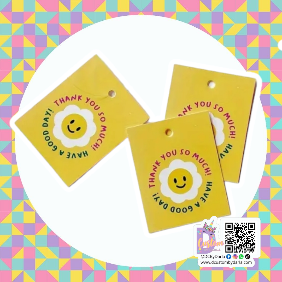 Thank you daisy smile tag (10piezas)