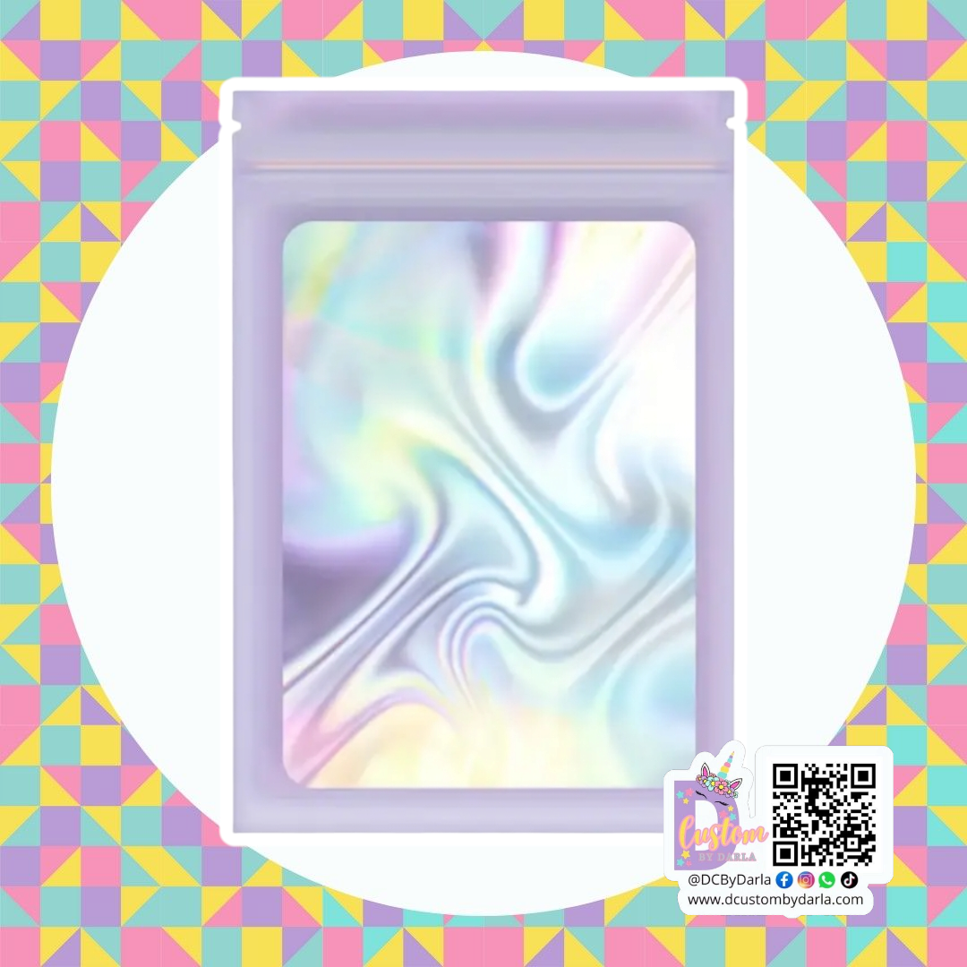 Purple Ziplock holografica 4x6in