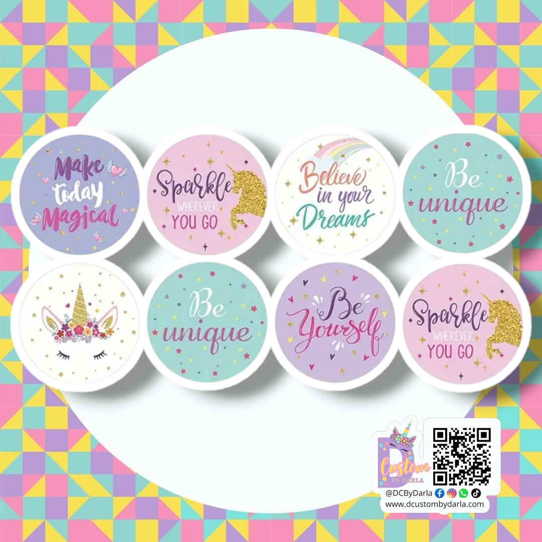 Unicorn Thank you sticker 1in