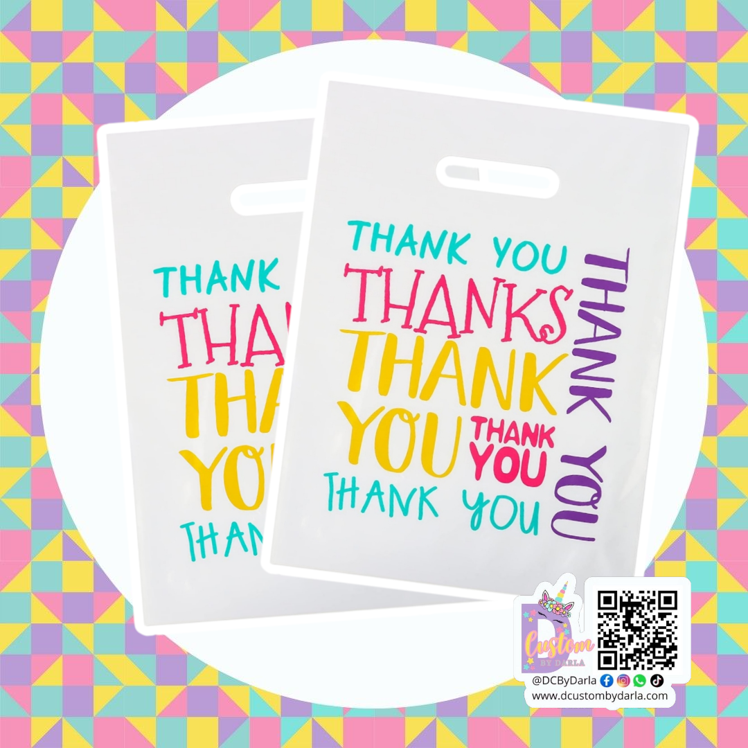 Thanks in rainbow merchandise bag 9x12in