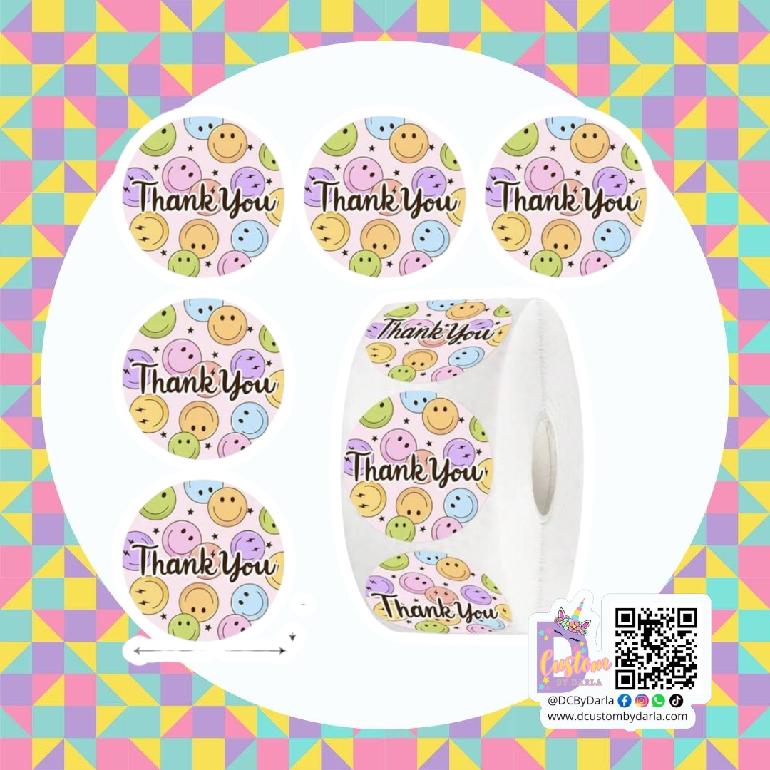 Happy face thank you 1in