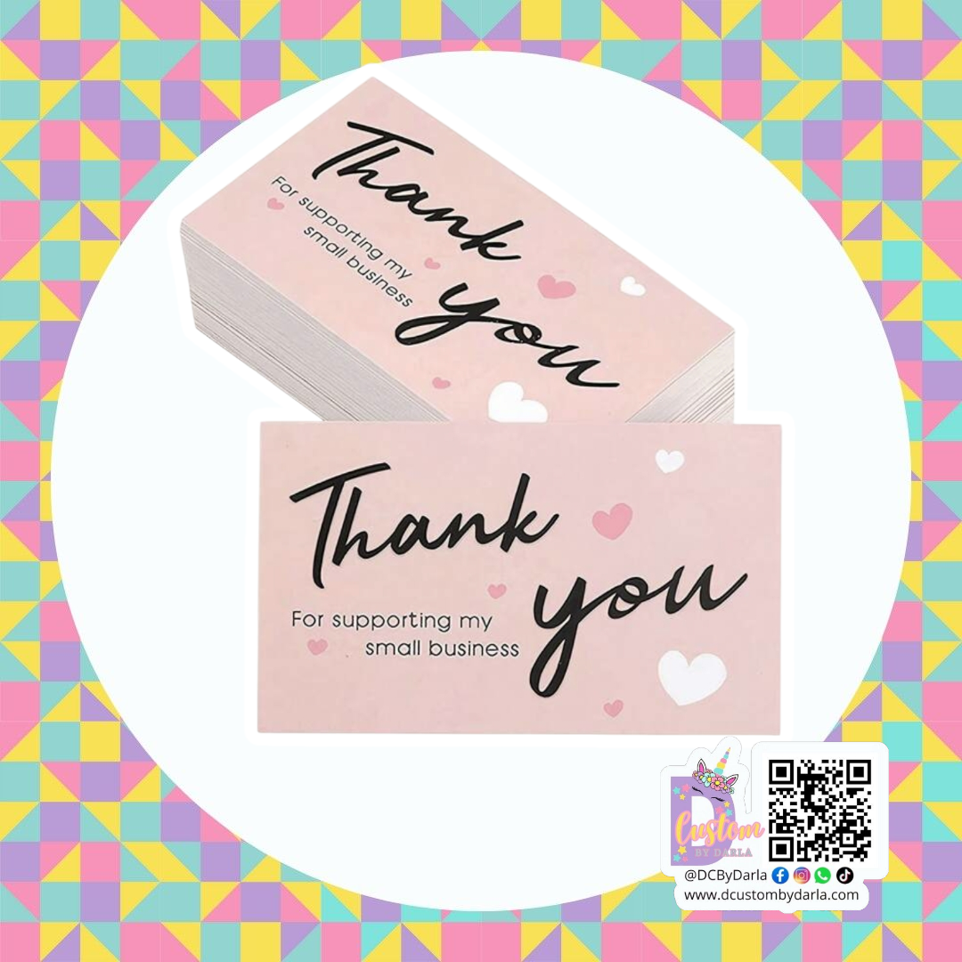 Love in pink thank you card
