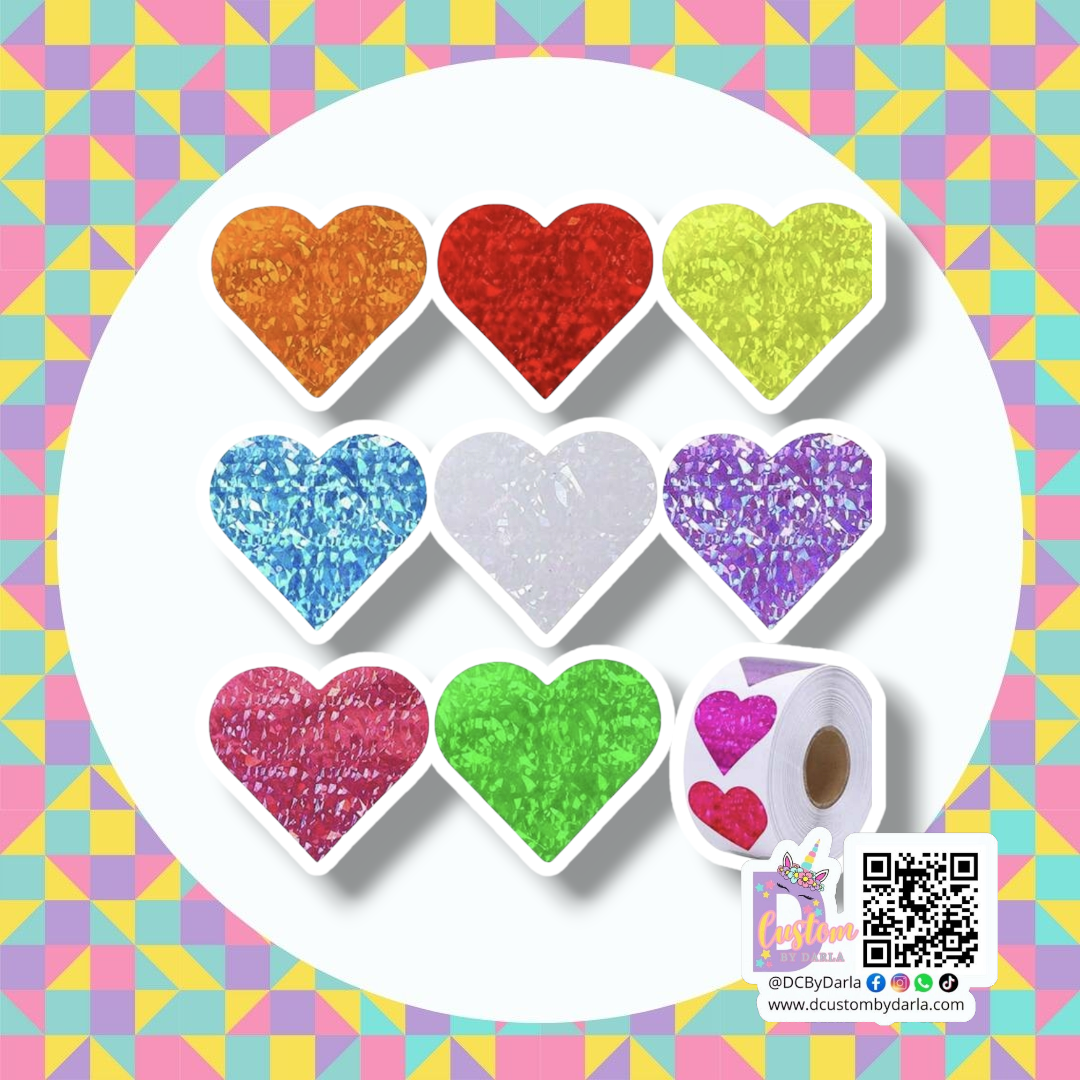 Glitter heart 1in