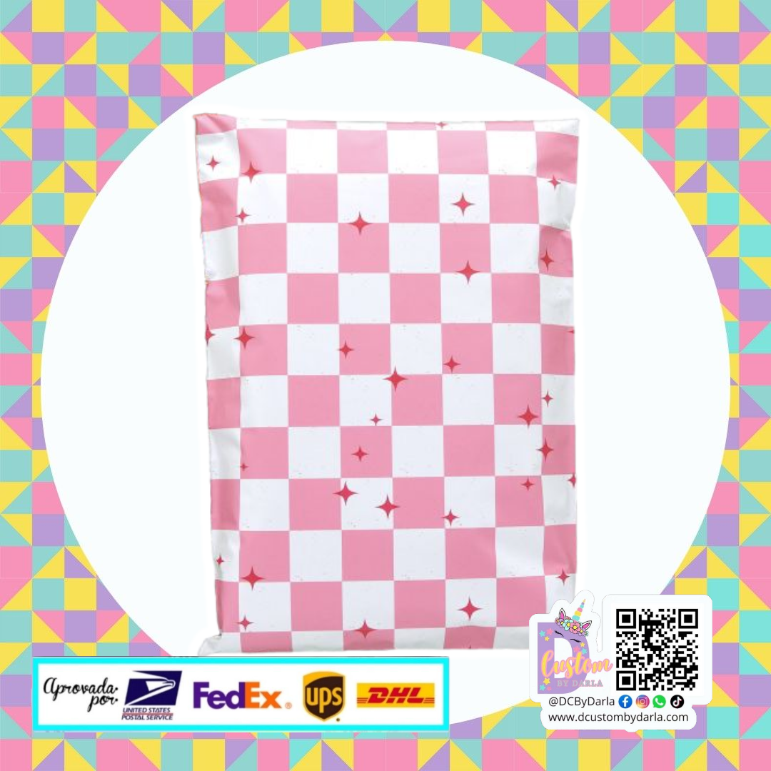 Pink Check 7.5x10in