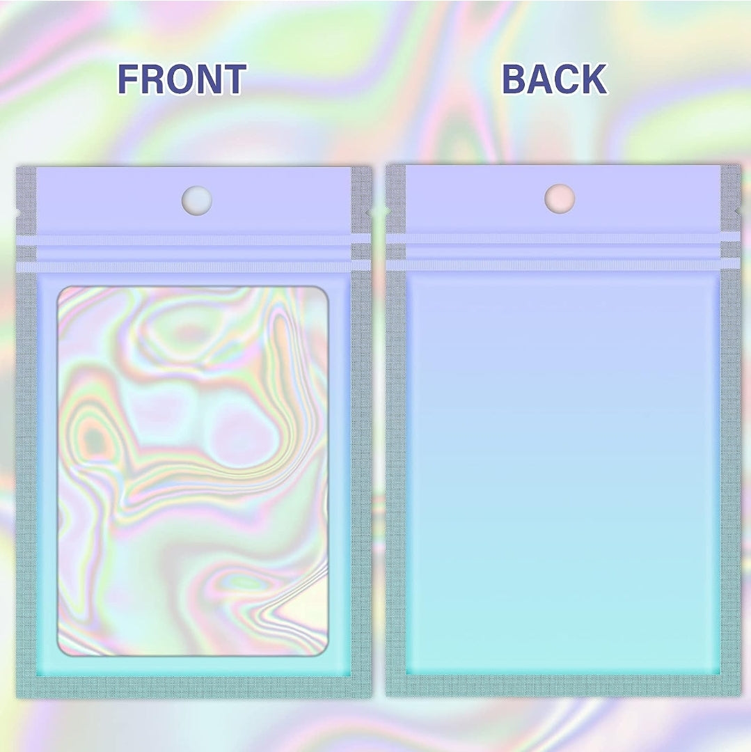 Blue and purple Ziplock holograficas 4x6in