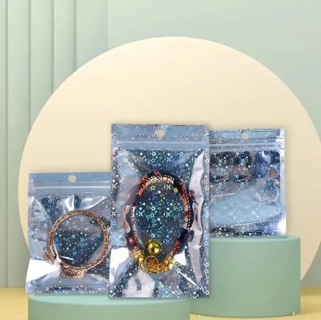 Holo star ziplock 5x7in