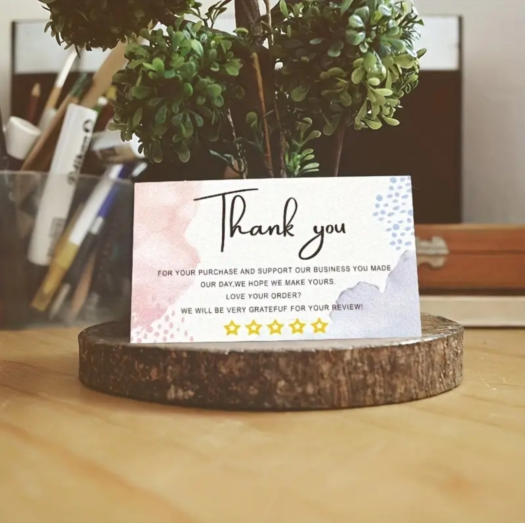 Barbie pink and blue thank you card