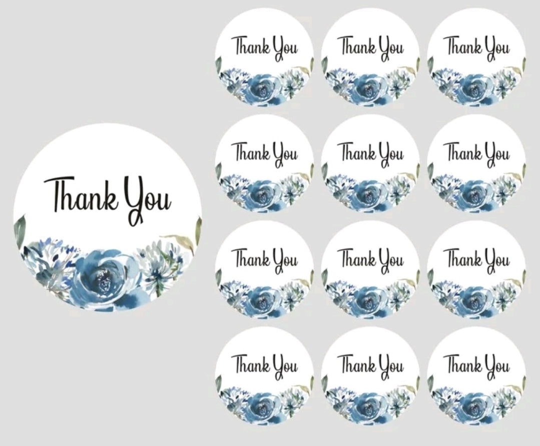 Blue roses 1.5in sticker (12pcs)