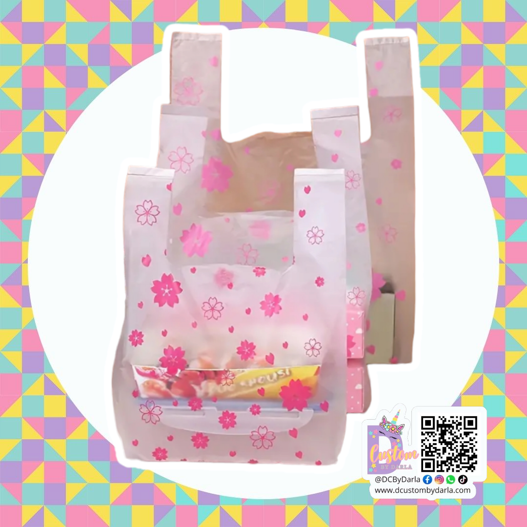 Floral handle bag 9x15in apxox (colores a escoger)