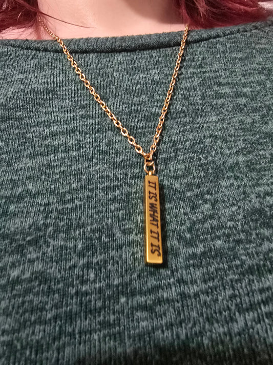 Custom engraved bar necklaces