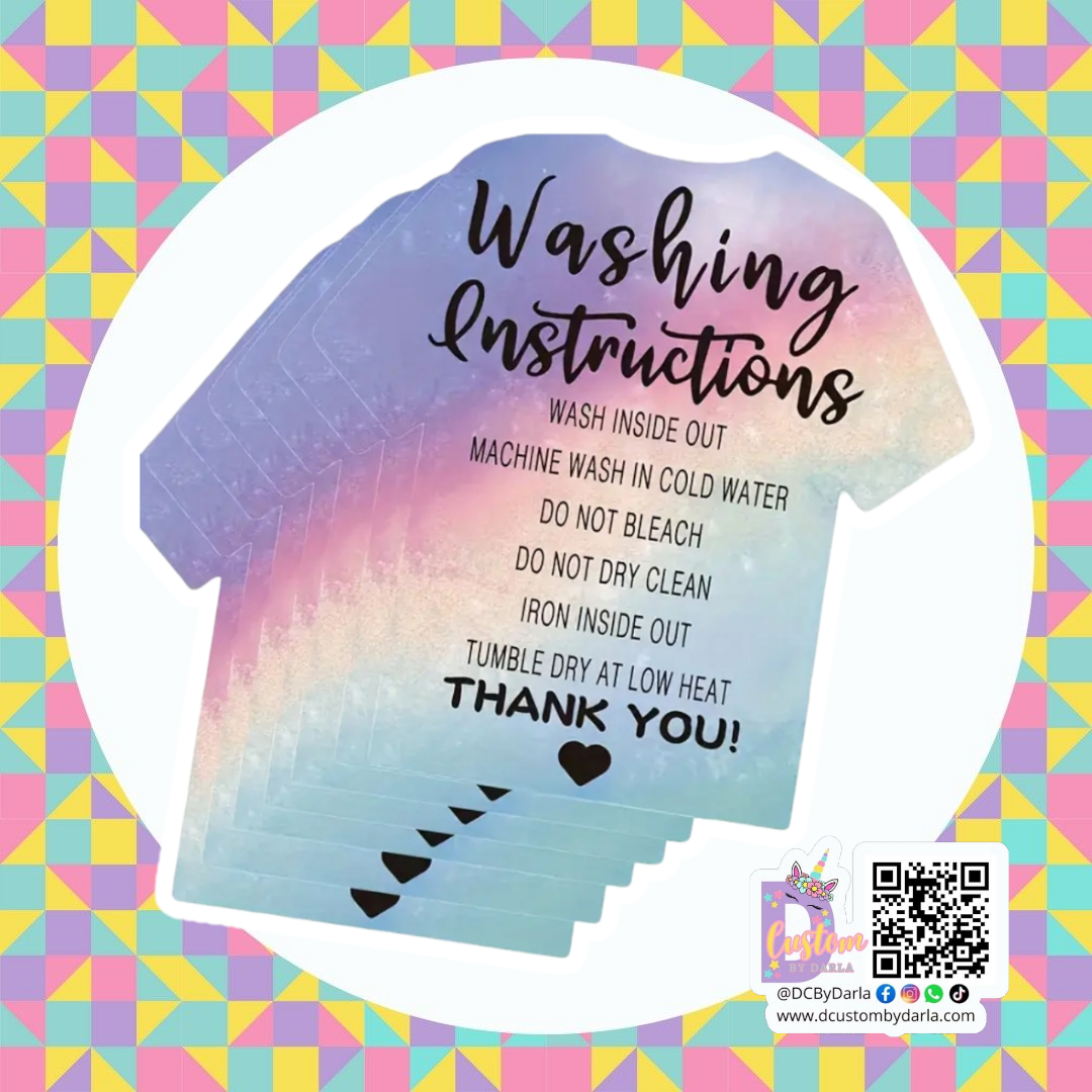 T shirt care card