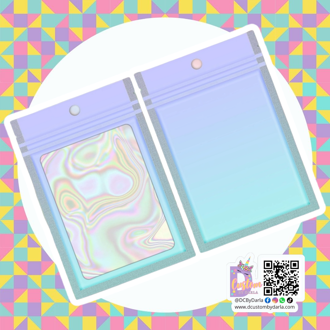 Blue and purple Ziplock holografica 4x6in