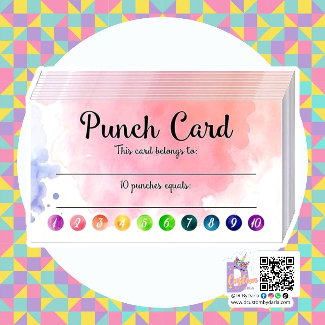 Pink splash loyalty cards