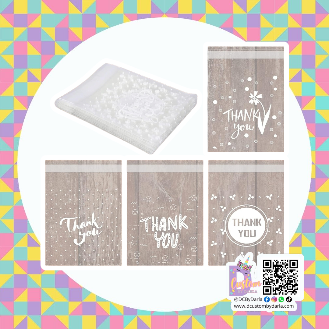 Cellophane thank you blanco mix 4x5in