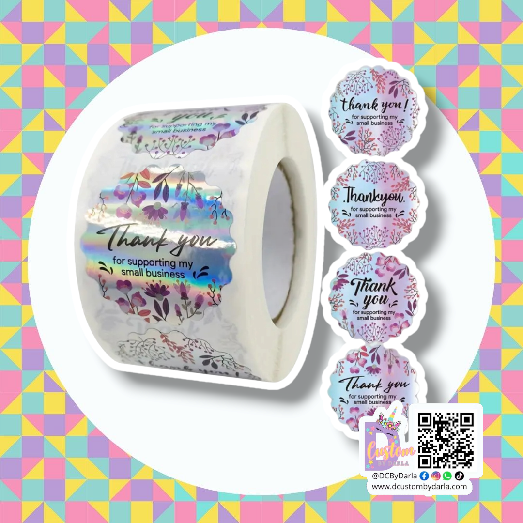Holo thank you flower 1.5in