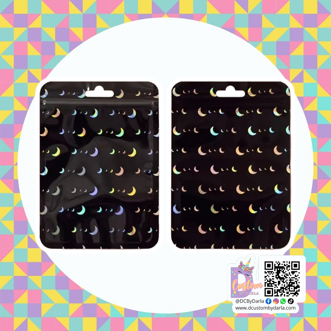 Ziplock black holo moon 4x6in