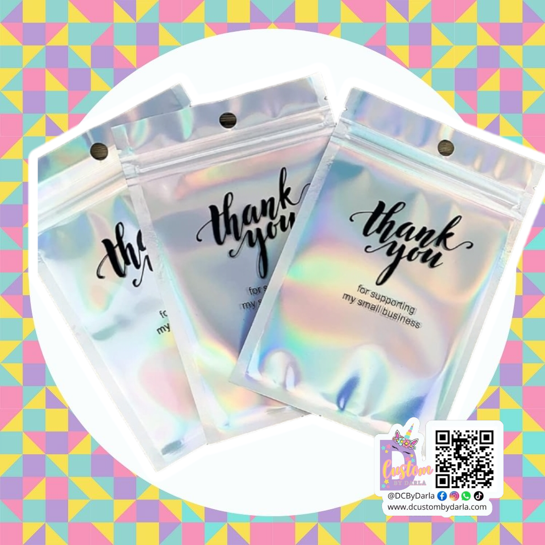 Thank you Ziplock holografica 4x6in