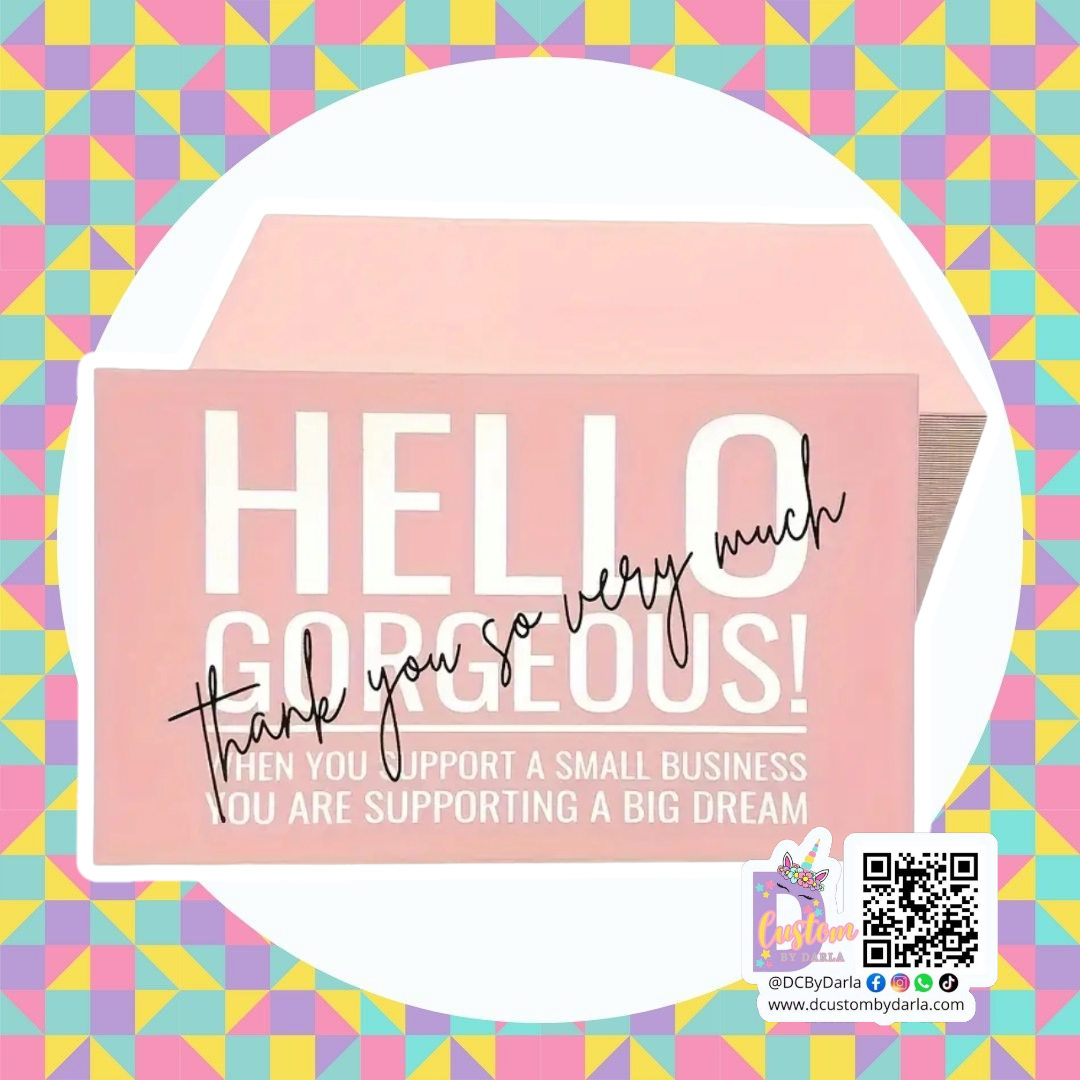 Gorgeous pink thank you card
