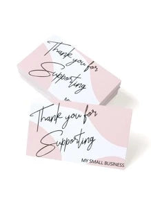 Delicate pink support thank you card