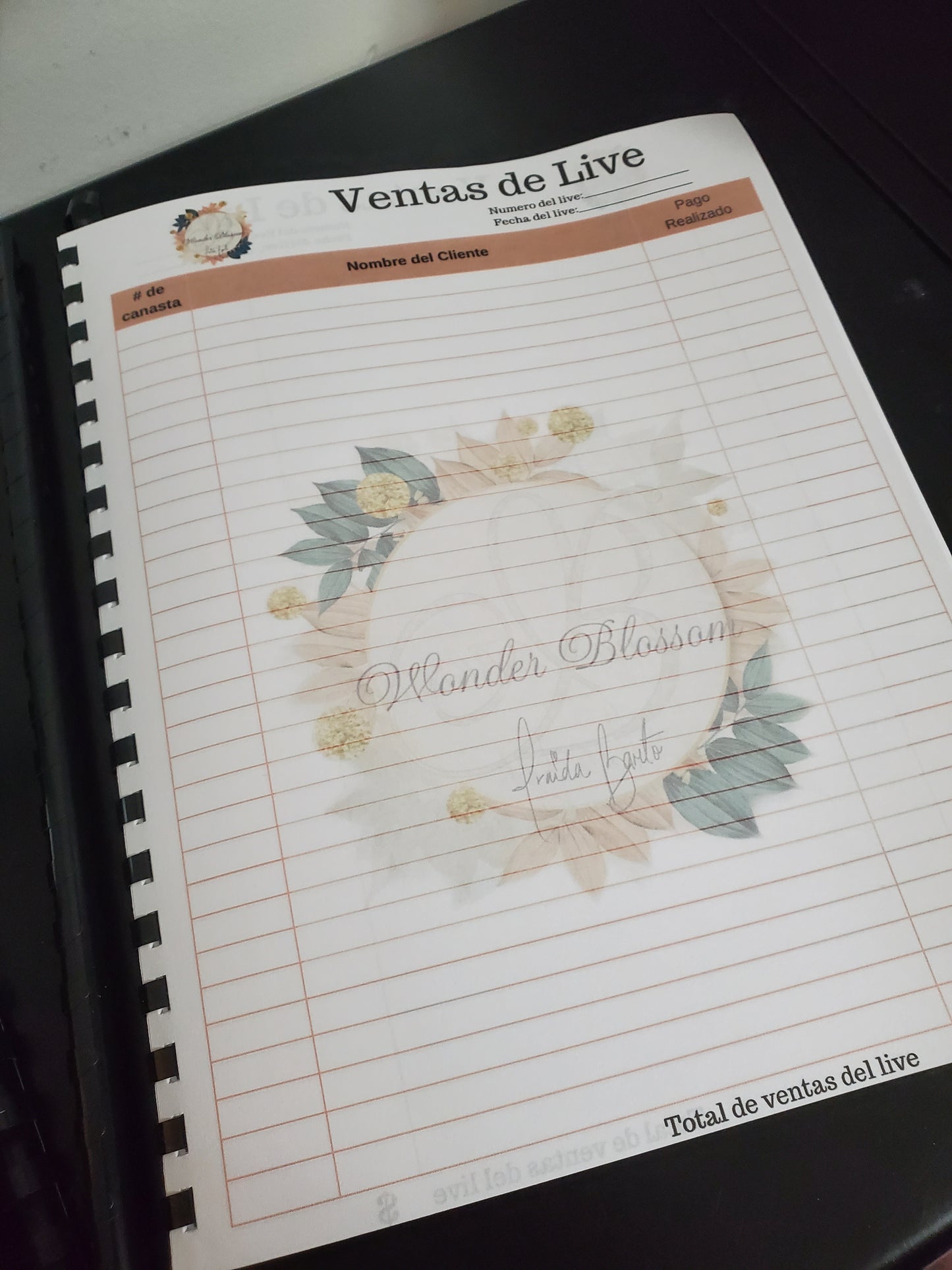 Libreta de live Personalizada
