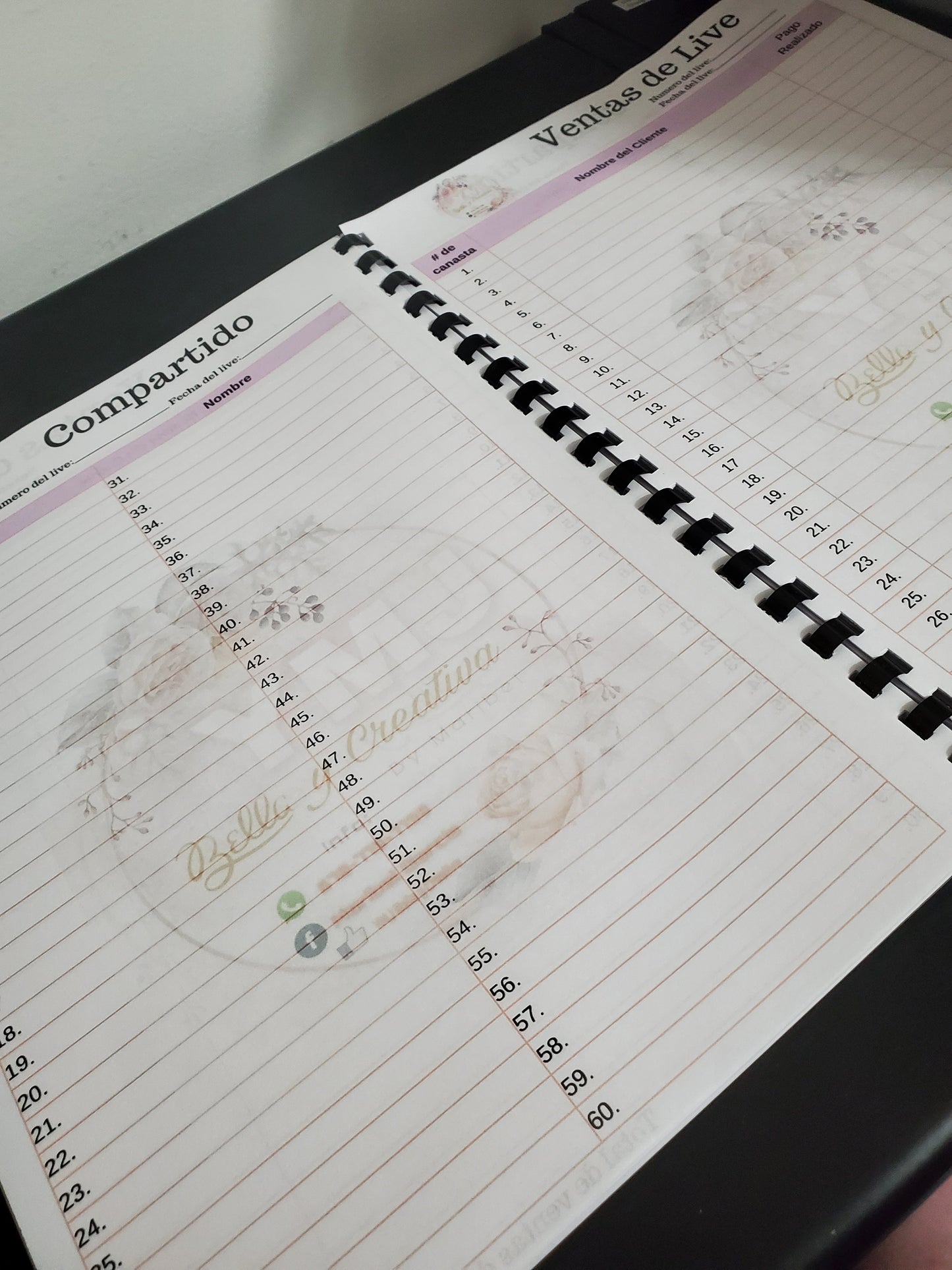 Libreta de live y compartido Personalizada