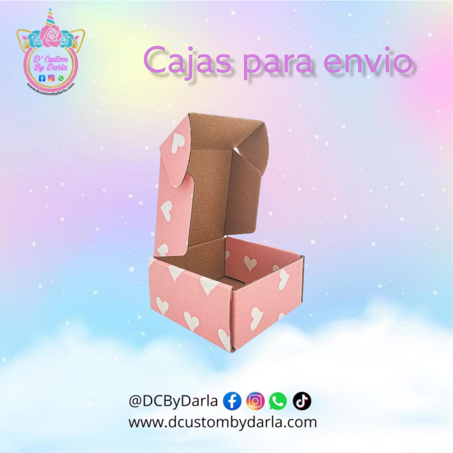 Caja pink hearts 4x4x2in