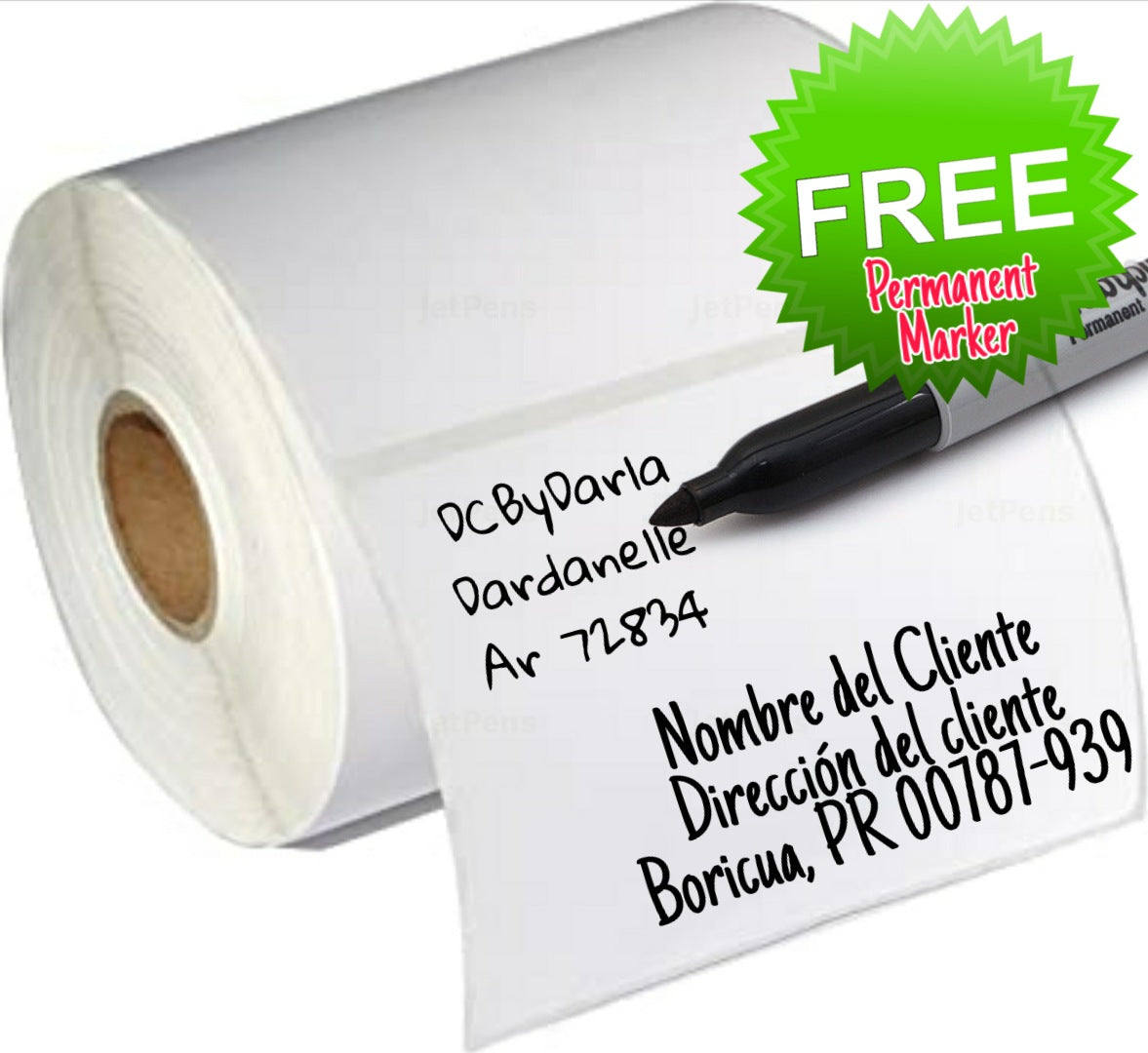 Rollos para impresoras termales o escribir a mano las direcciones 4x6in