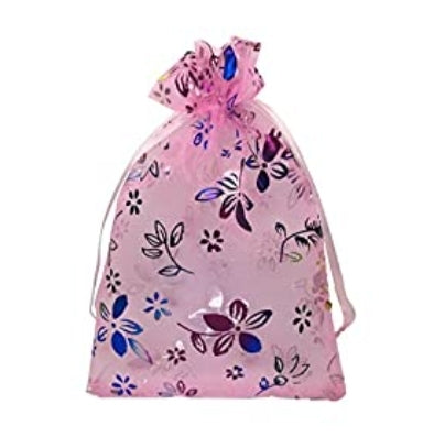 Pink tornasol organza 5x7in