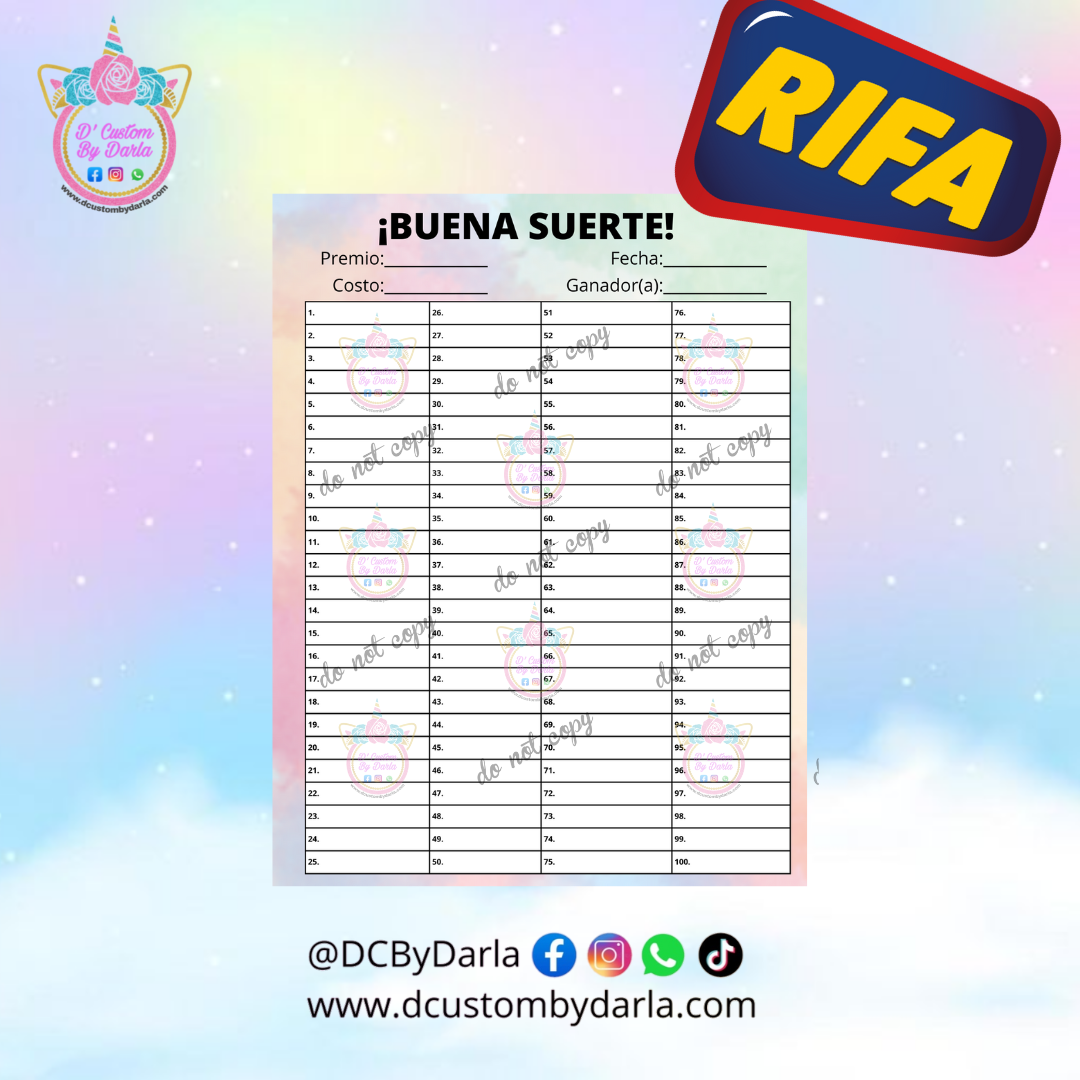 Libreta de Sorteos Personalizada