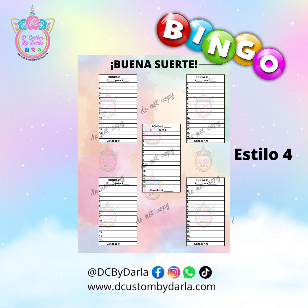 Libreta de Bingo Personalizada