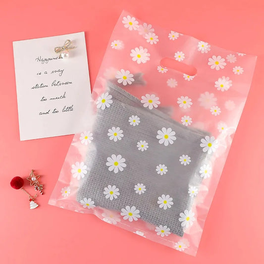 Clear daisy Merch bags 8x10in