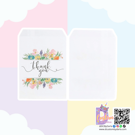 Thank you flowers paper bags 5x7in