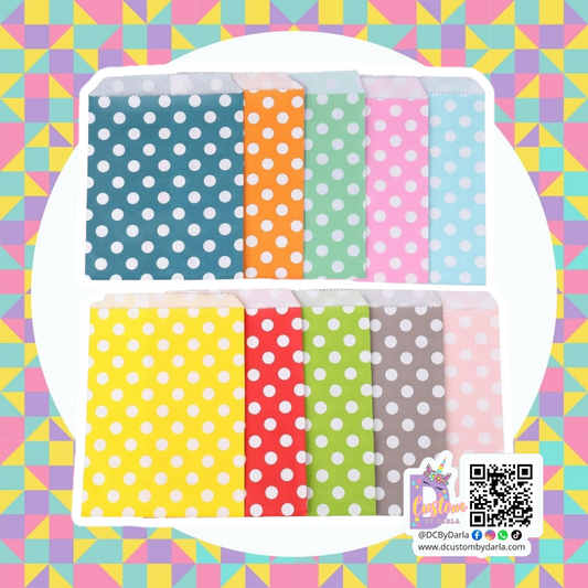 Mix Polka Dots paper Bags 5x7in