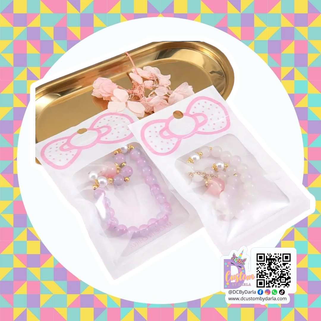 Kitty ribbon ziplock bag 3x4in (10pcs)