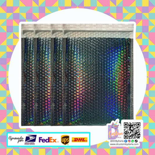 Black holo Bubble Mailers 6x9in