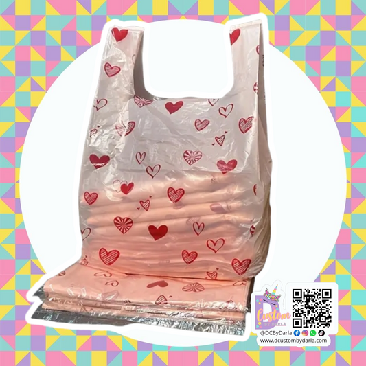 Lovely heart merchandise bags w/ handles 11x21in