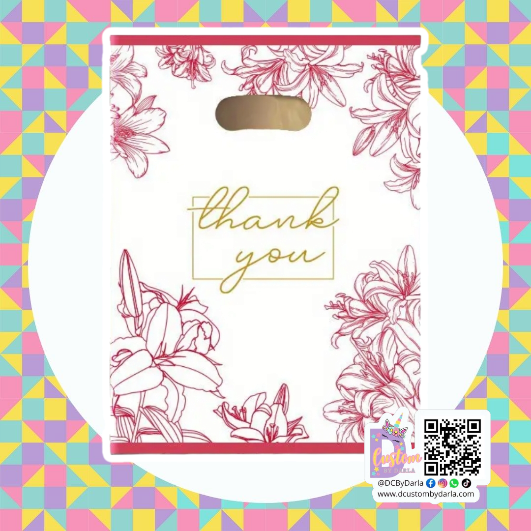 Romantic thank you 6x8in merch bags