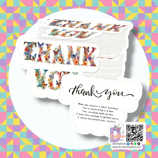 Shape floral thank you card