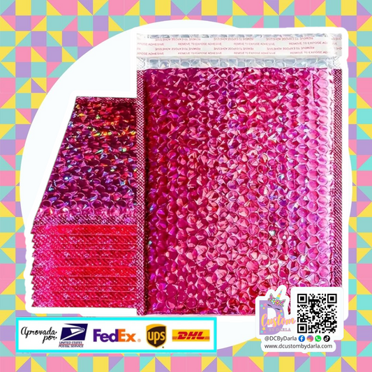 Holo pink Bubble Mailers 6x9in