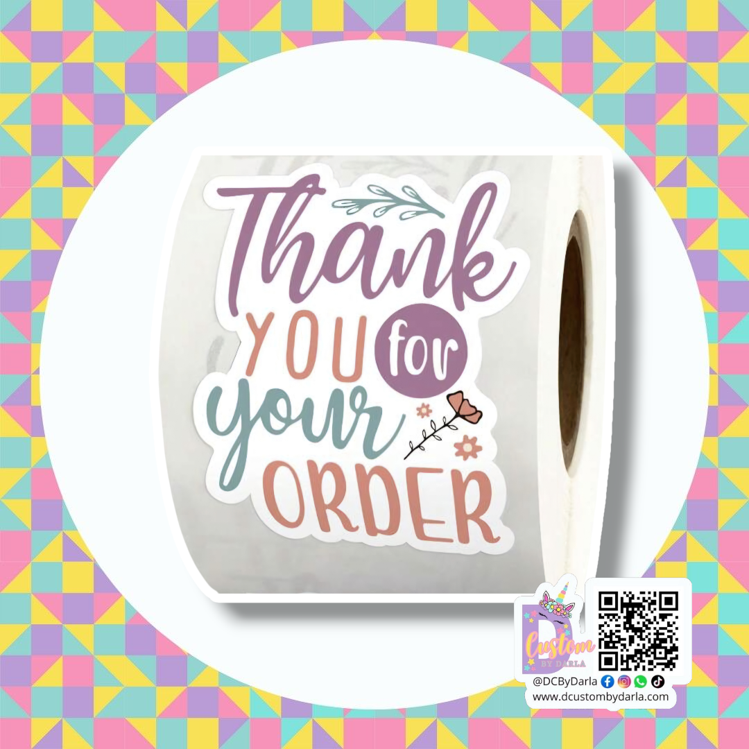 Gracias por tu orden pastel 1.5in sticker (12pcs)