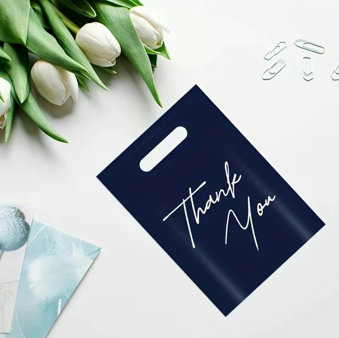 Navy blue thank you 6x10in