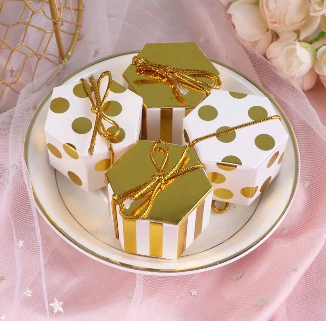 Gold dots and stripes 2x2in (10 pcs)