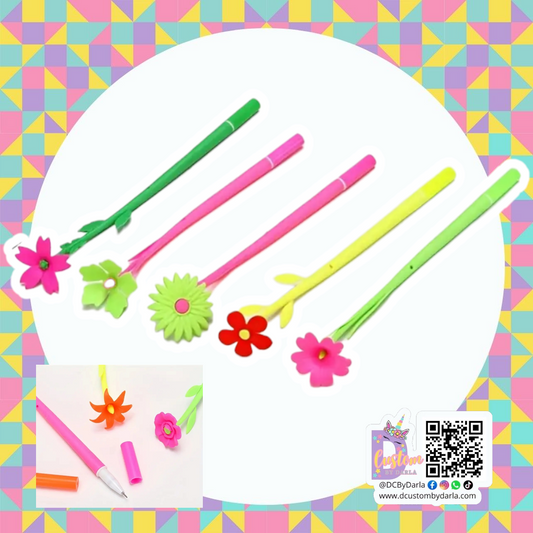 Flower pens (1pc) (colores al azar)
