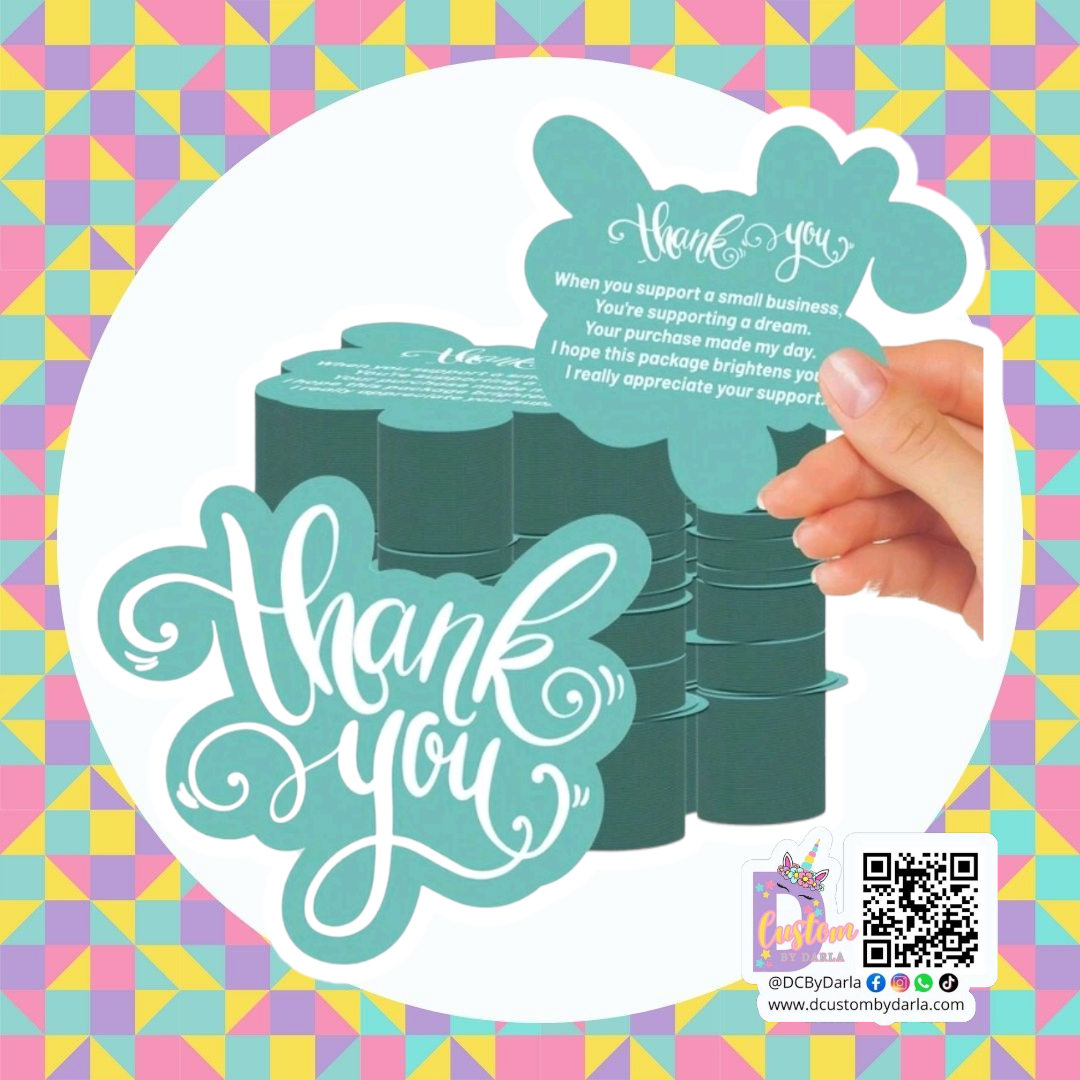 Aqua thank you card